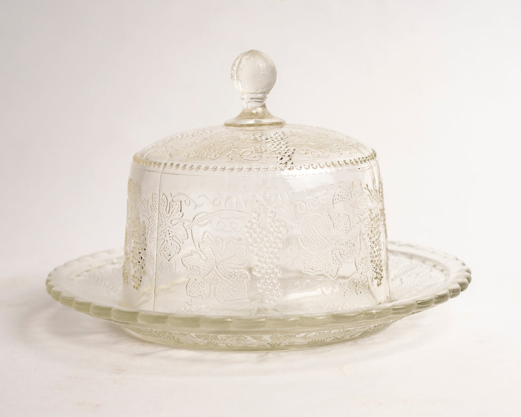 ROUND GLASS CHEESE DISH