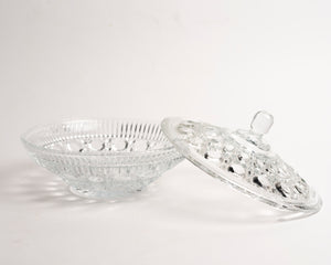 CLEAR GLASS CANDY DISH BY INDIANA GLASS