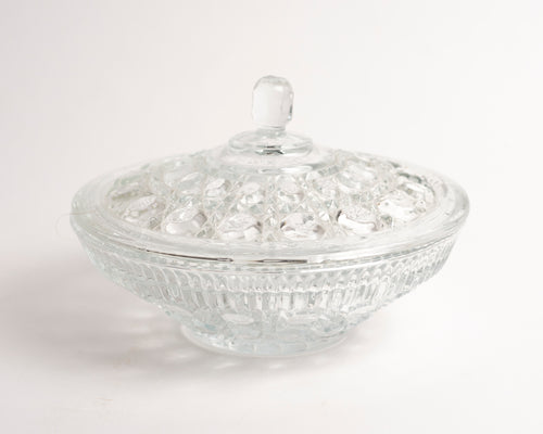 CLEAR GLASS CANDY DISH BY INDIANA GLASS