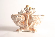 FOOTED TWO CHERUB BISQUE FIGURINE WITH DOUBLE PLANTER