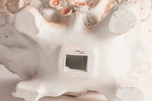 FOOTED TWO CHERUB BISQUE FIGURINE WITH DOUBLE PLANTER