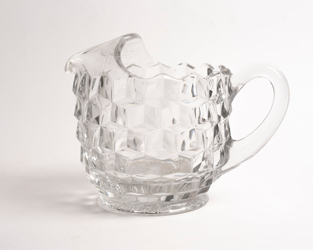 CLEAR GLASS HOBNAIL PITCHER