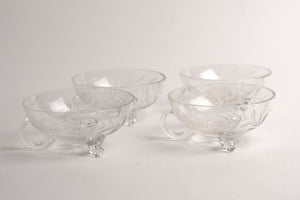 FOOTED CLEAR GLASSES - SET OF FOUR