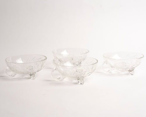 FOOTED CLEAR GLASSES - SET OF FOUR
