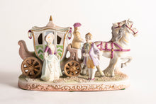 BISQUE HORSE AND CARRIAGE WITH COURTING COUPLE - SYLVAN CHINA