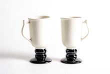 HALL BLACK AND WHITE PEDESTAL MUGS - SET OF 2