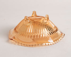 VINTAGE JEANNETTE CARNIVAL GLASS BOWL - MARIGOLD
