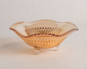 VINTAGE JEANNETTE CARNIVAL GLASS BOWL - MARIGOLD