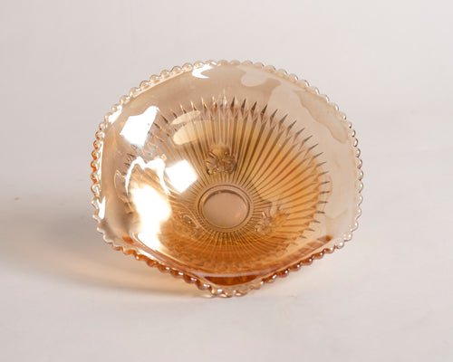 VINTAGE JEANNETTE CARNIVAL GLASS BOWL - MARIGOLD