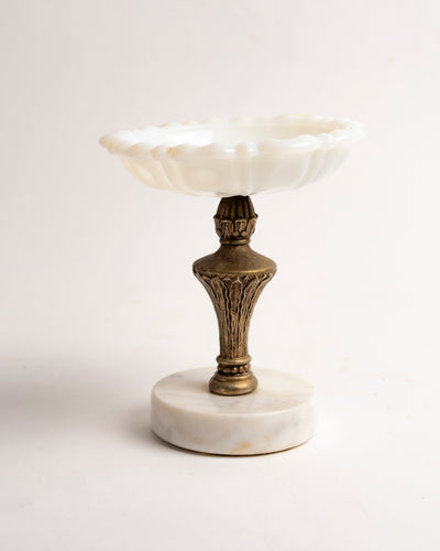 WHITE MILK GLASS PEDESTAL CANDY DISH