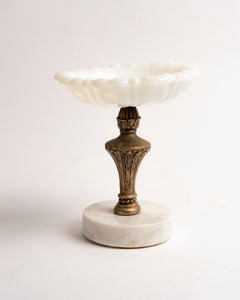 WHITE MILK GLASS PEDESTAL CANDY DISH