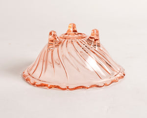 PINK DEPRESSION GLASS FOOTED BOWL BY JEANETTE GLASS