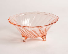 PINK DEPRESSION GLASS FOOTED BOWL BY JEANETTE GLASS