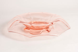 DEPRESSION GLASS - FOOTED ROLLED RIM OCTAGON BOWL