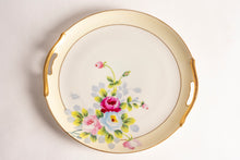 NIPPON CAKE PLATE WITH PINK AND BLUE ROSES