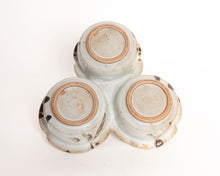 THREE COMPARTMENT STONEWARE CONDIMENT DISH