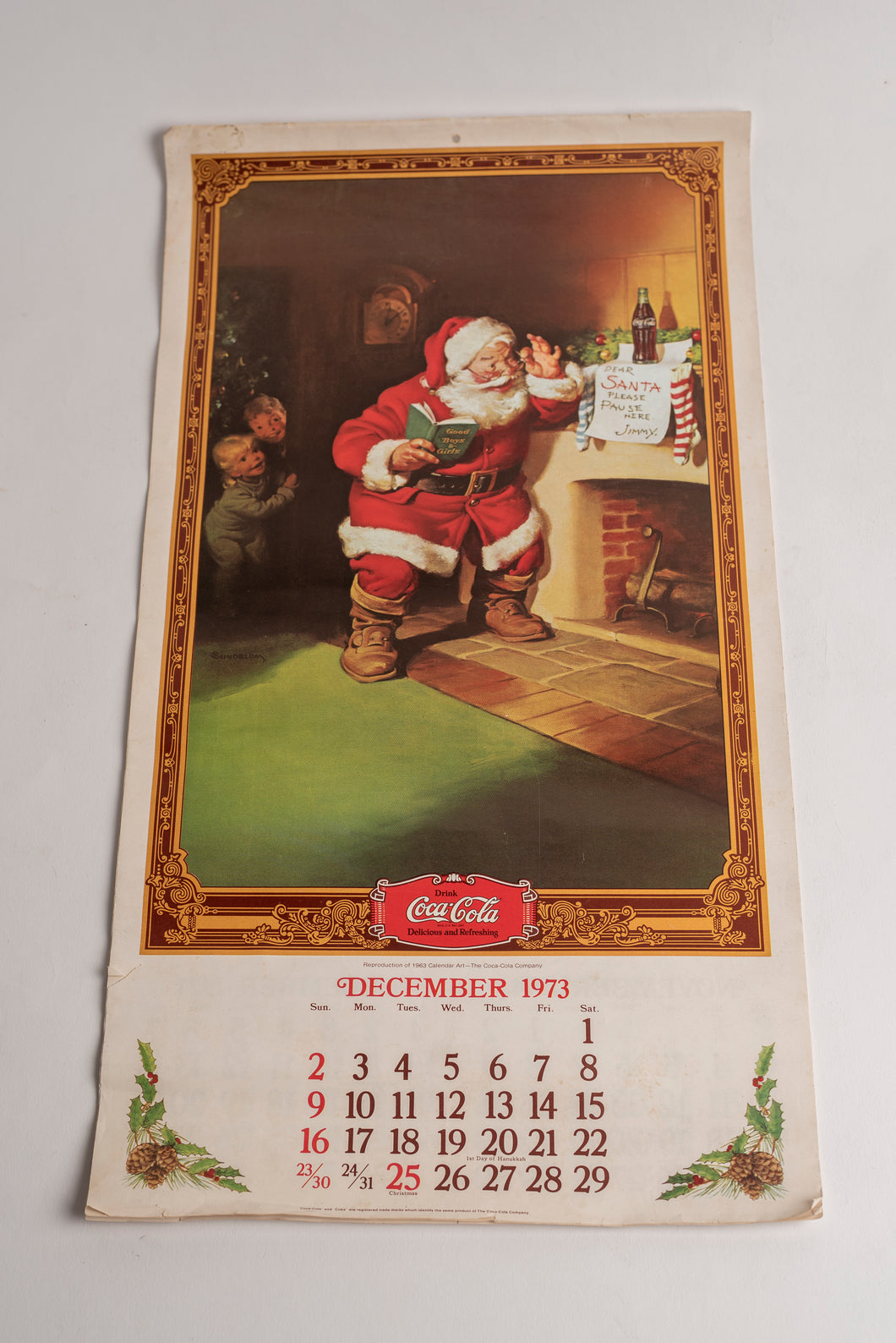 COCA COLA 13-MONTH CALENDAR - 1974