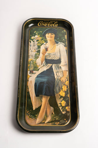 COCA COLA TRAY - LADY IN BLUE