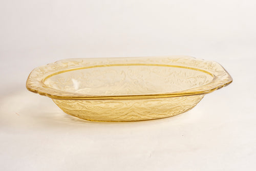 FEDERAL AMBER YELLOW DEPRESSION GLASS OVAL SERVING BOWL