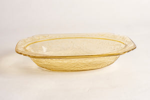 FEDERAL AMBER YELLOW DEPRESSION GLASS OVAL SERVING BOWL