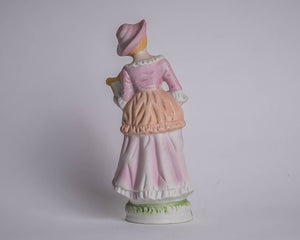 COLONIAL WOMAN WITH HARP - BISQUE