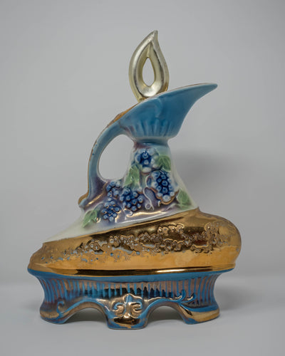 VINTAGE JIM BEAM GOLD & BLUE WHISKEY DECANTER