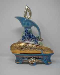 VINTAGE JIM BEAM GOLD & BLUE WHISKEY DECANTER
