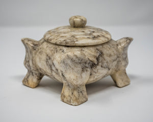 MARBLE/GRANITE TRINKET BOX - FOOTED SQUARE