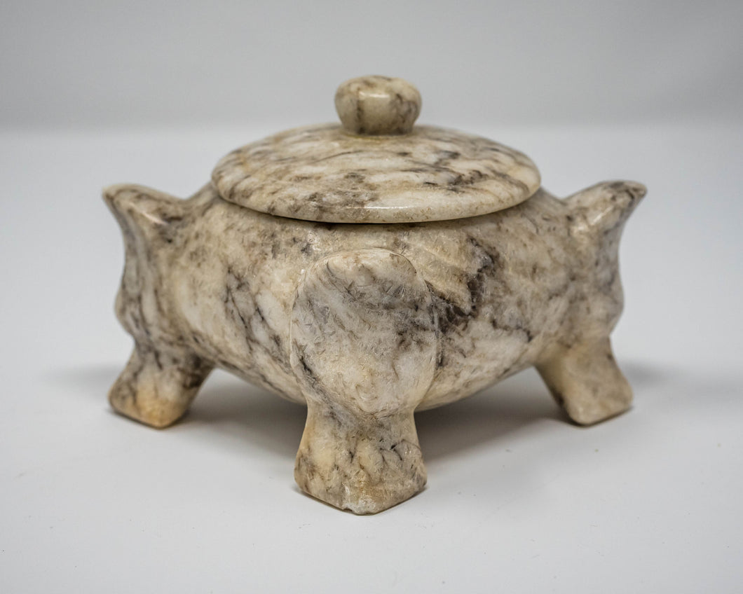 MARBLE/GRANITE TRINKET BOX - FOOTED SQUARE