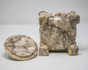 MARBLE/GRANITE TRINKET BOX - FOOTED SQUARE