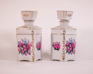 PARISIENNE PORCELAIN PERFUME BOTTLES VANITY SET