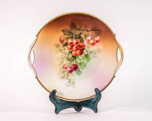 BAVARIAN (GERMANY) CAKE PLATE  - CHERRIES AND CHERRY BLOSSOMS