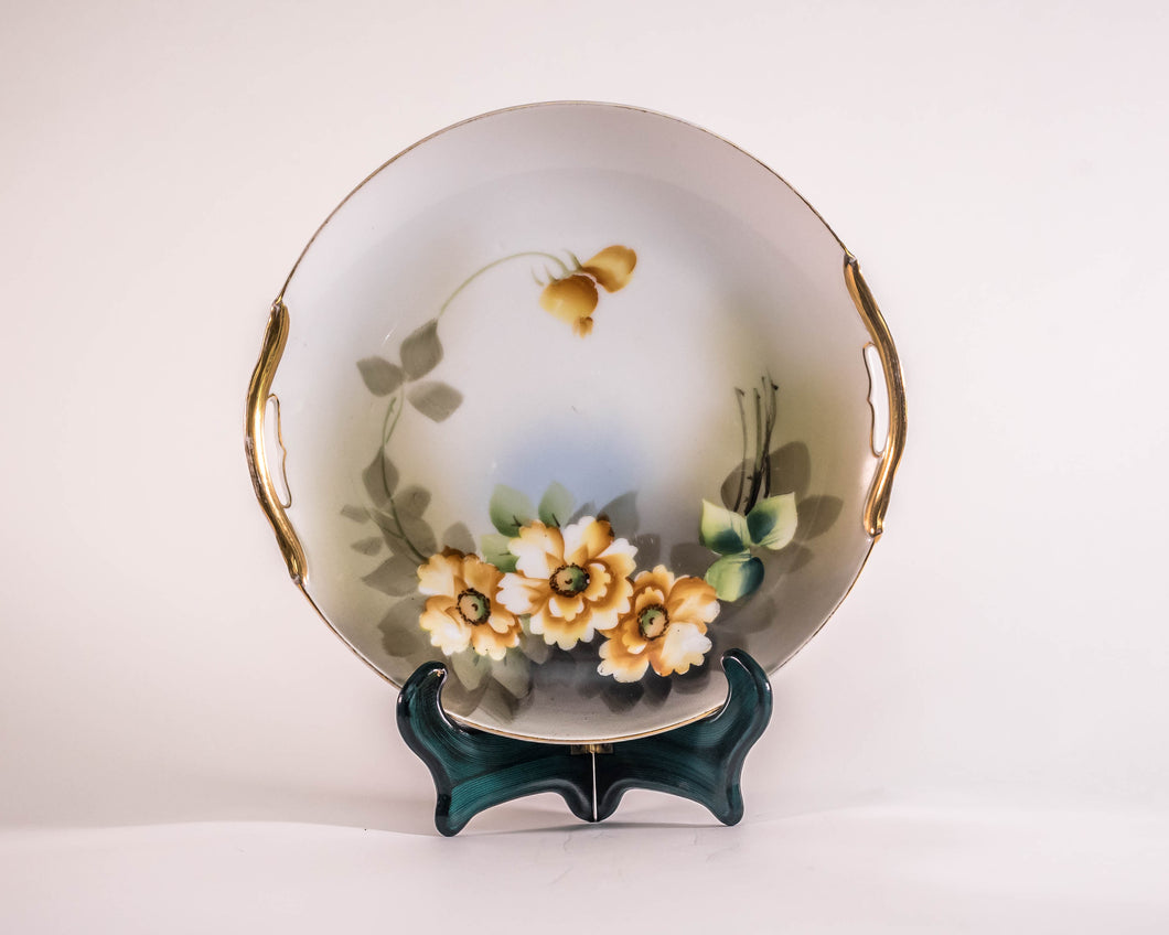 CAKE PLATE WITH YELLOW FLOWERS - NORITAKE