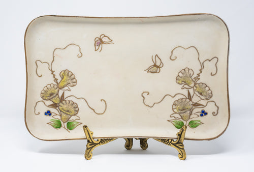 RECTANGULAR CERAMIC VANITY TRAY - ART DECO STYLE