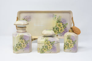 PORCELAIN DRESSER VANITY SET - 4 PIECES