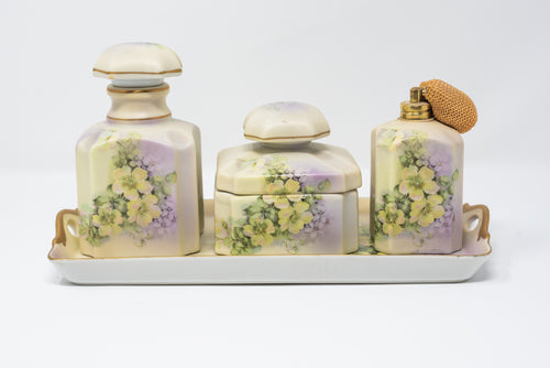 PORCELAIN DRESSER VANITY SET - 4 PIECES